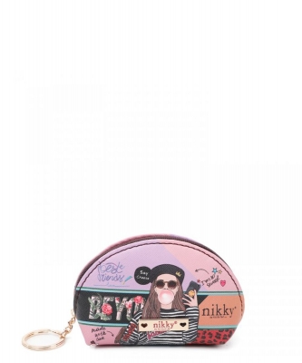 Nikky Half Moon Coin Purse Keychain NK21007 LOVE